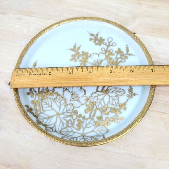 Vintage Nippon Gold Guilded Floral Hand Painted Display Plate - Made in Japan - Picture 8 of 14